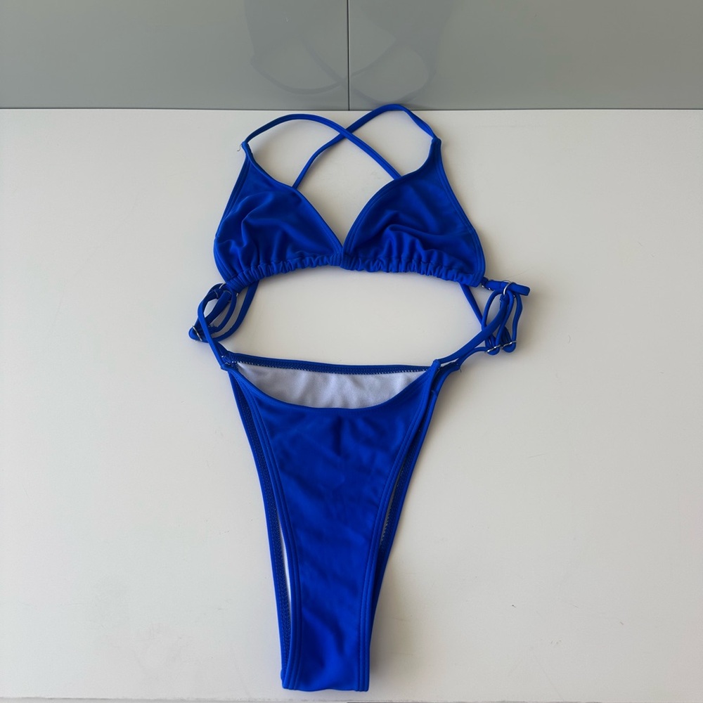 Royal Blue Cut-Out Monokini One-Piece Backless Swimsuit